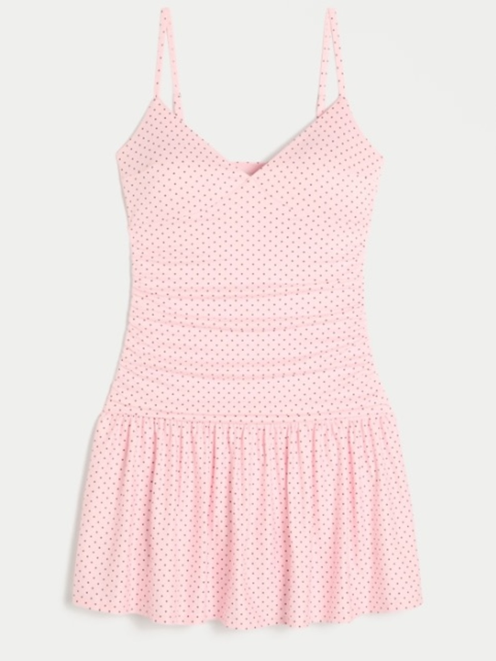 Hollister Pink Polka Dot V-Neck Mini Dress